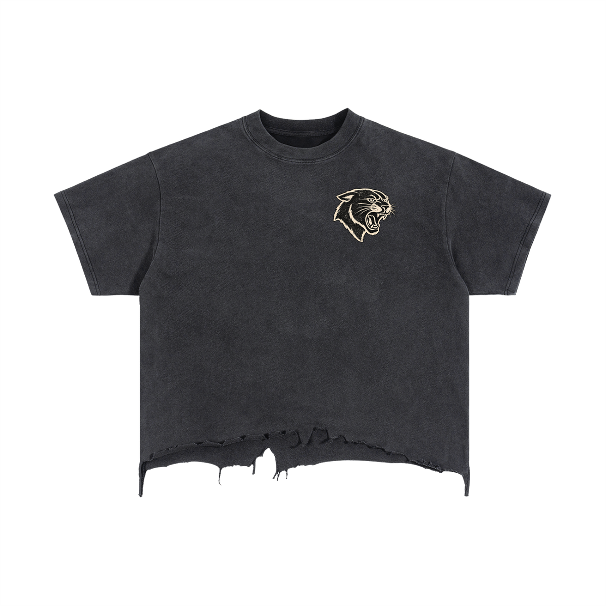Coug Tuff Vintage Wash Boxy Distressed Hem T-Shirt
