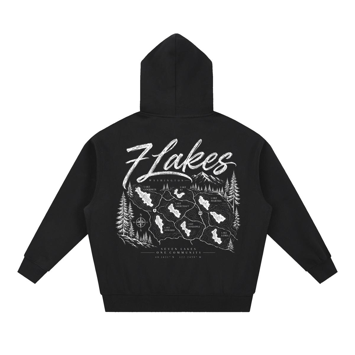 7 Lakes Oversized Boxy Fit Hoodie